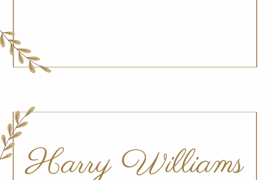 Free Place Card Templates Editable And Printable