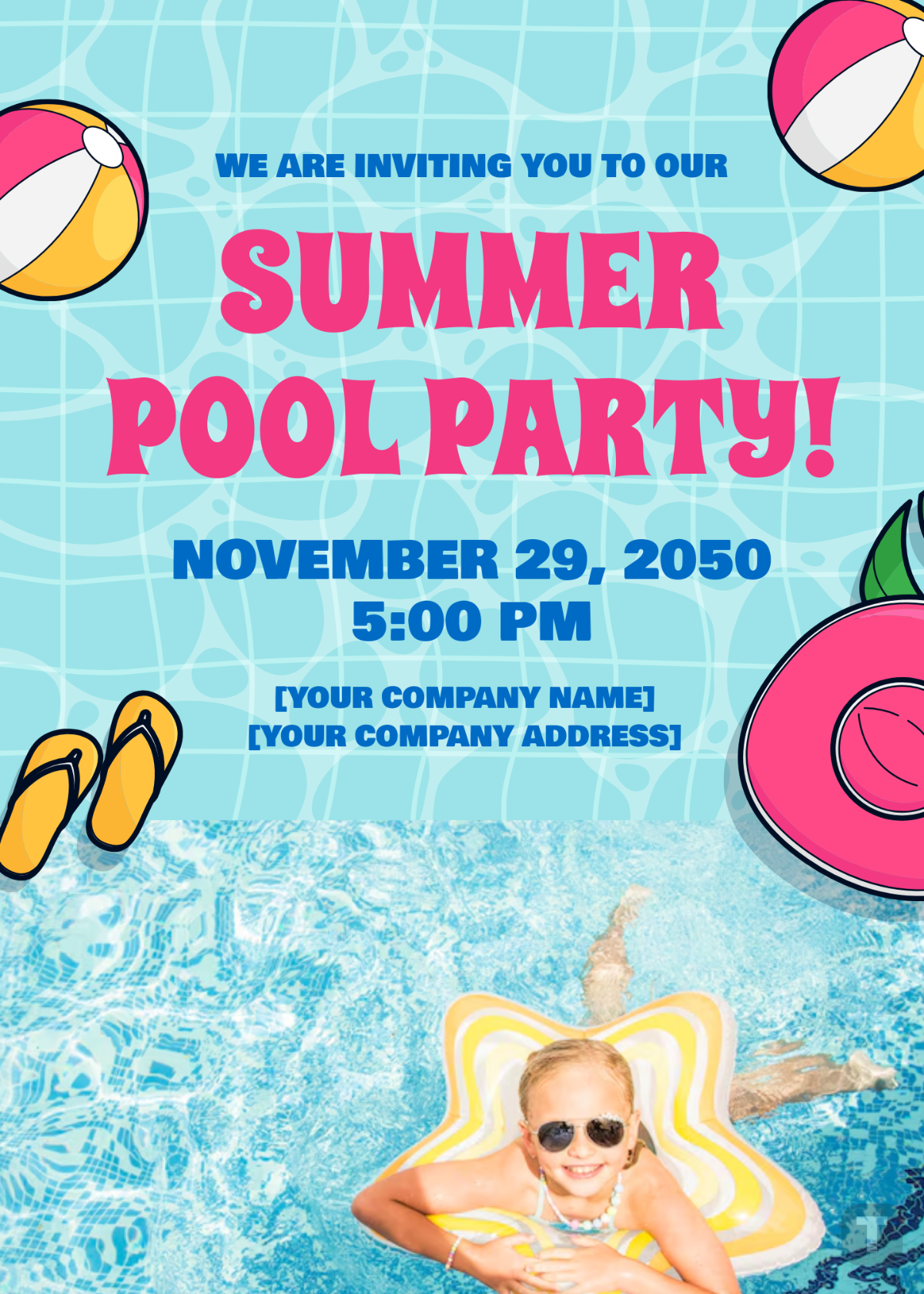 Free Pool Party Invitation Templates Editable And Printable