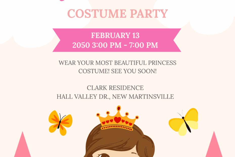 Free Princess Invitation Templates Editable And Printable