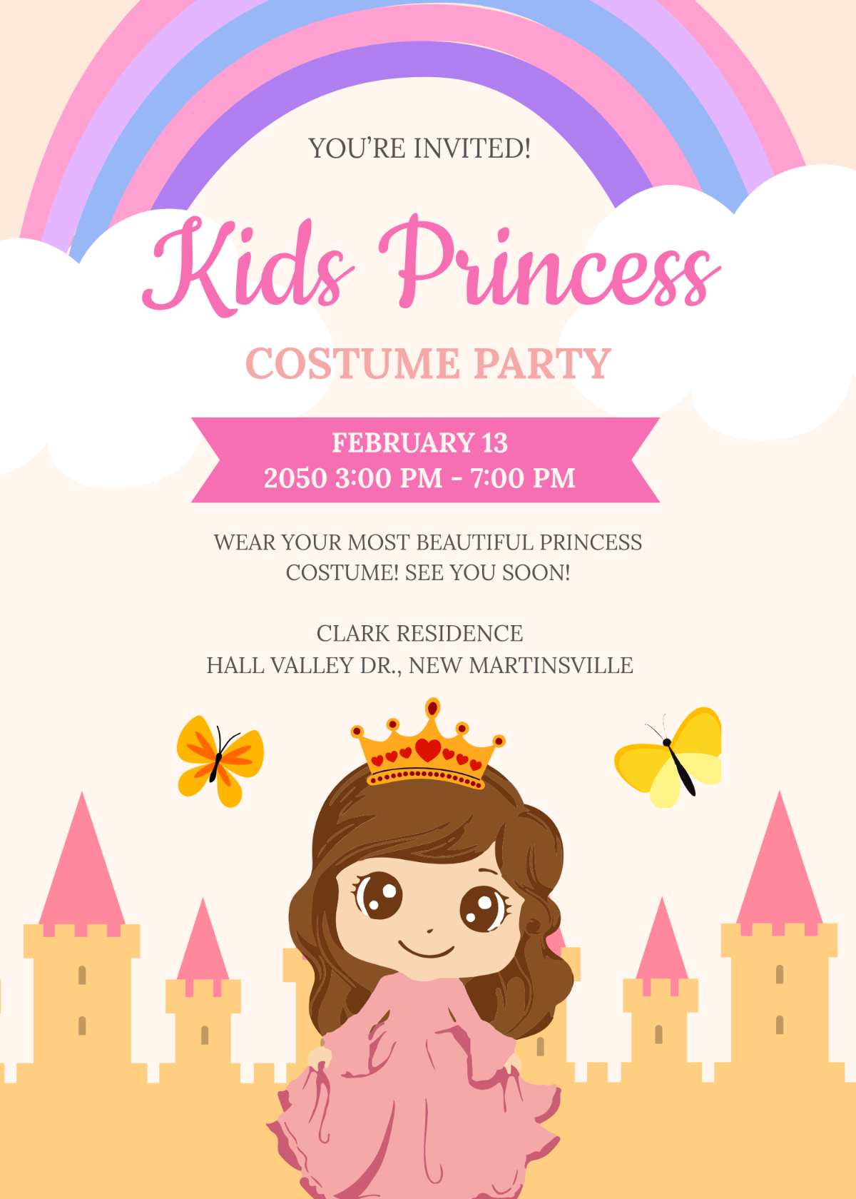 Free Princess Invitation Templates Editable And Printable