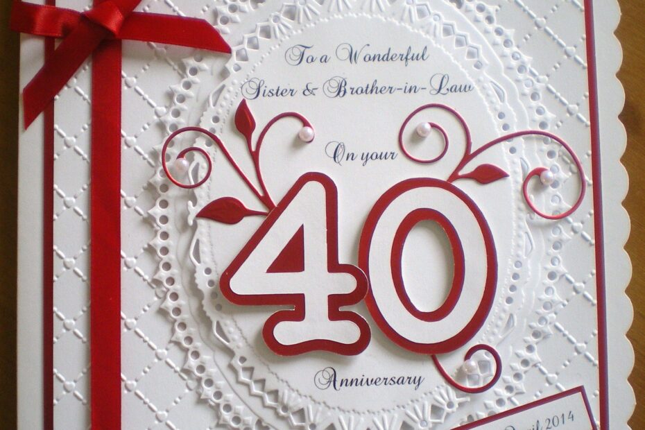 Free Printable 40th Wedding Anniversary Cards Templates Printable