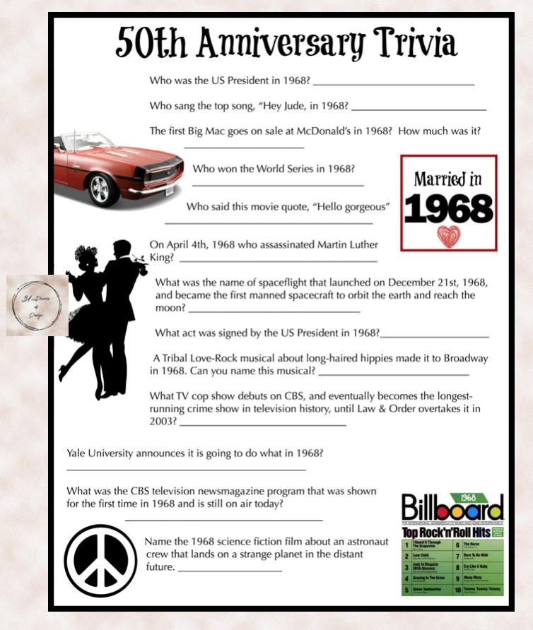 Free Printable 50Th Anniversary Games Printable Word Searches
