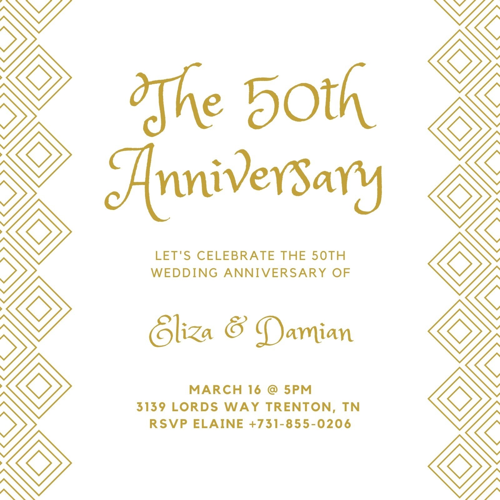 Free Printable 50th Wedding Anniversary Invitation Template Printable 