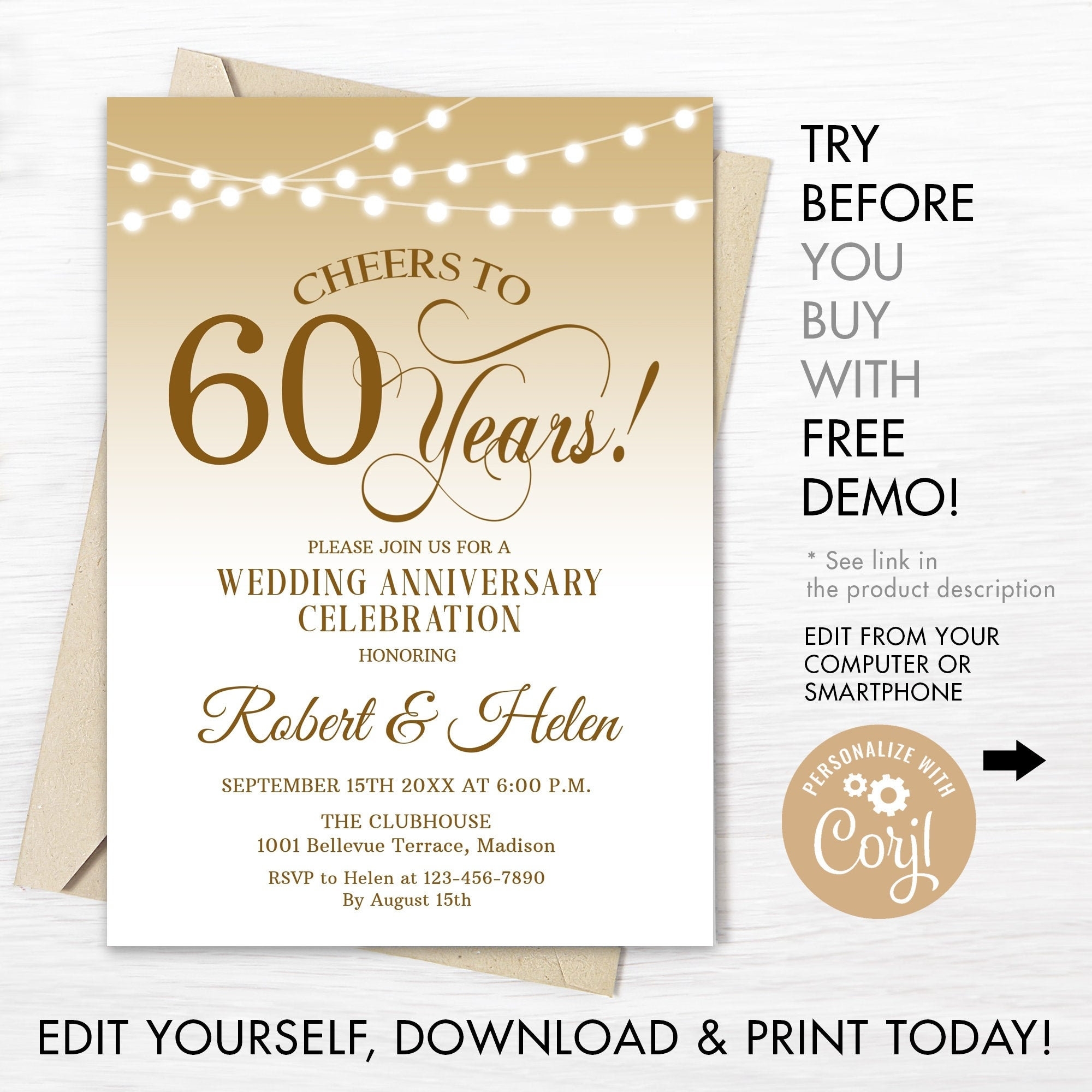 Free Printable 60Th Wedding Anniversary Invitations FREE Printable Hub