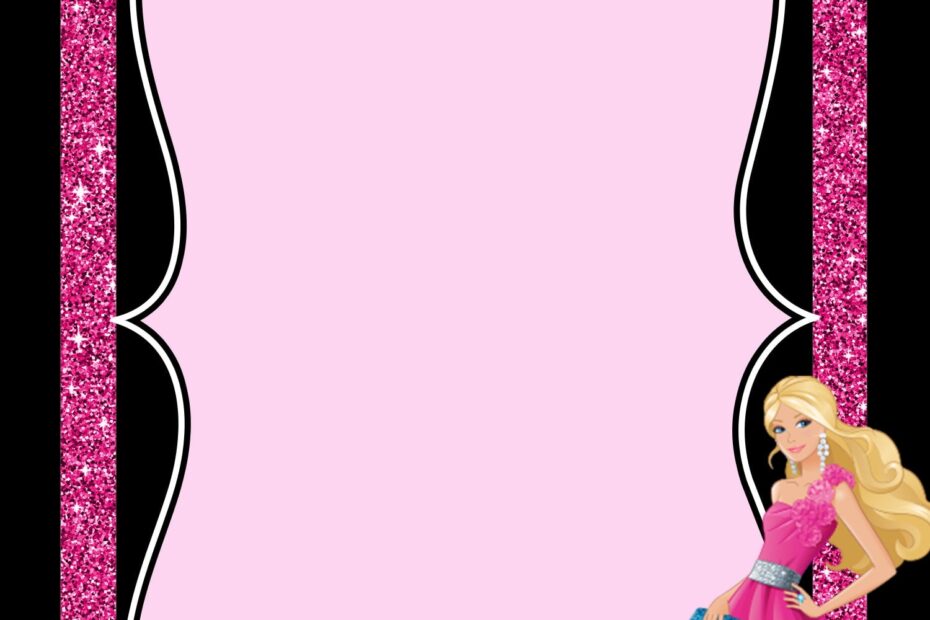 FREE PRINTABLE Barbie Birthday Invitation Template Drevio Worksheets Library