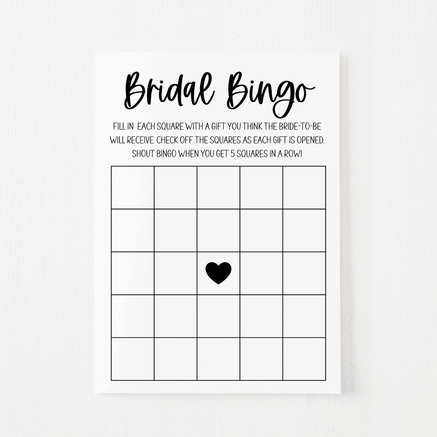 Free Printable Bridal Bingo Template Free Printable