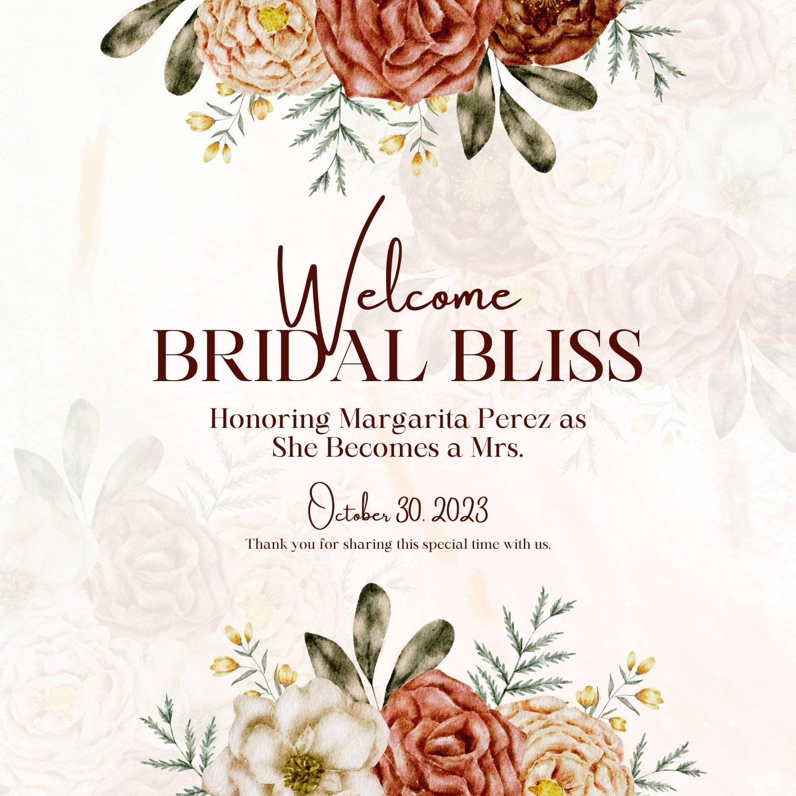 Free Printable Bridal Shower Welcome Yard Sign Templates Canva