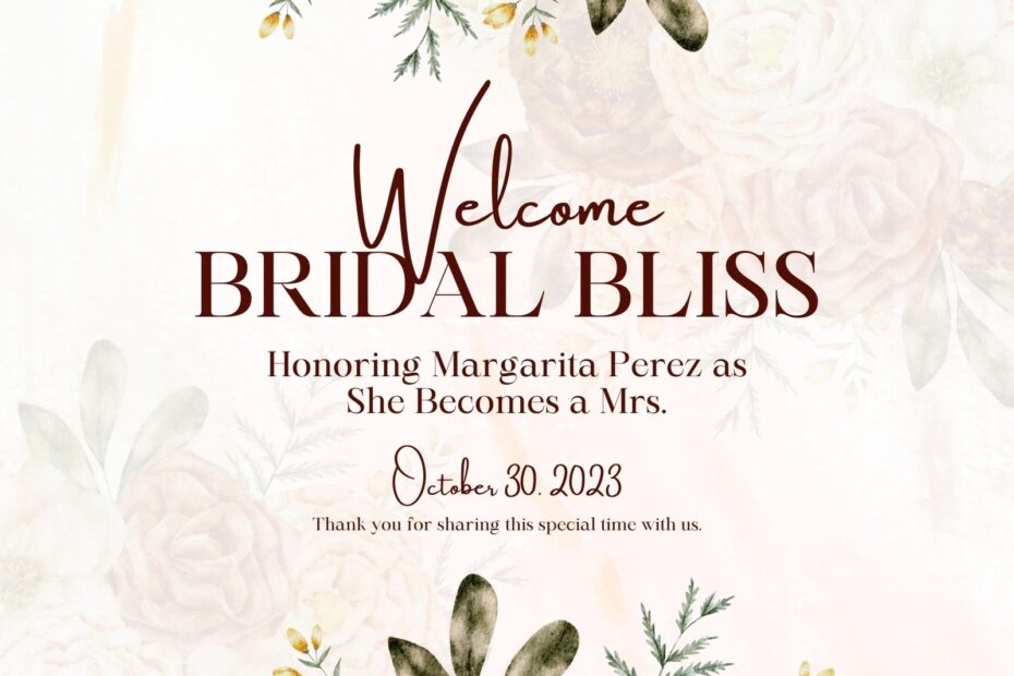 Free Printable Bridal Shower Welcome Yard Sign Templates Canva