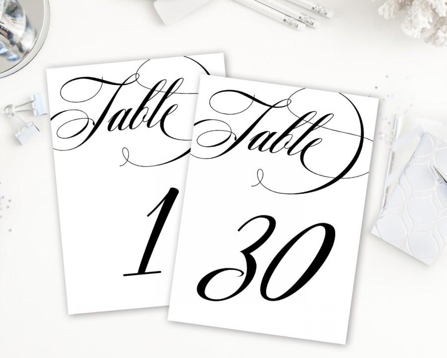 Free Printable Calligraphy Table Numbers