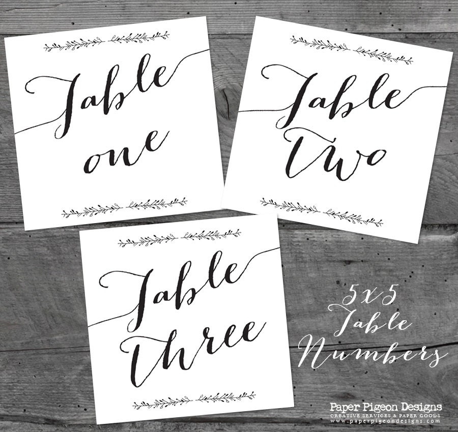 Free Printable Calligraphy Table Numbers Printable Templates