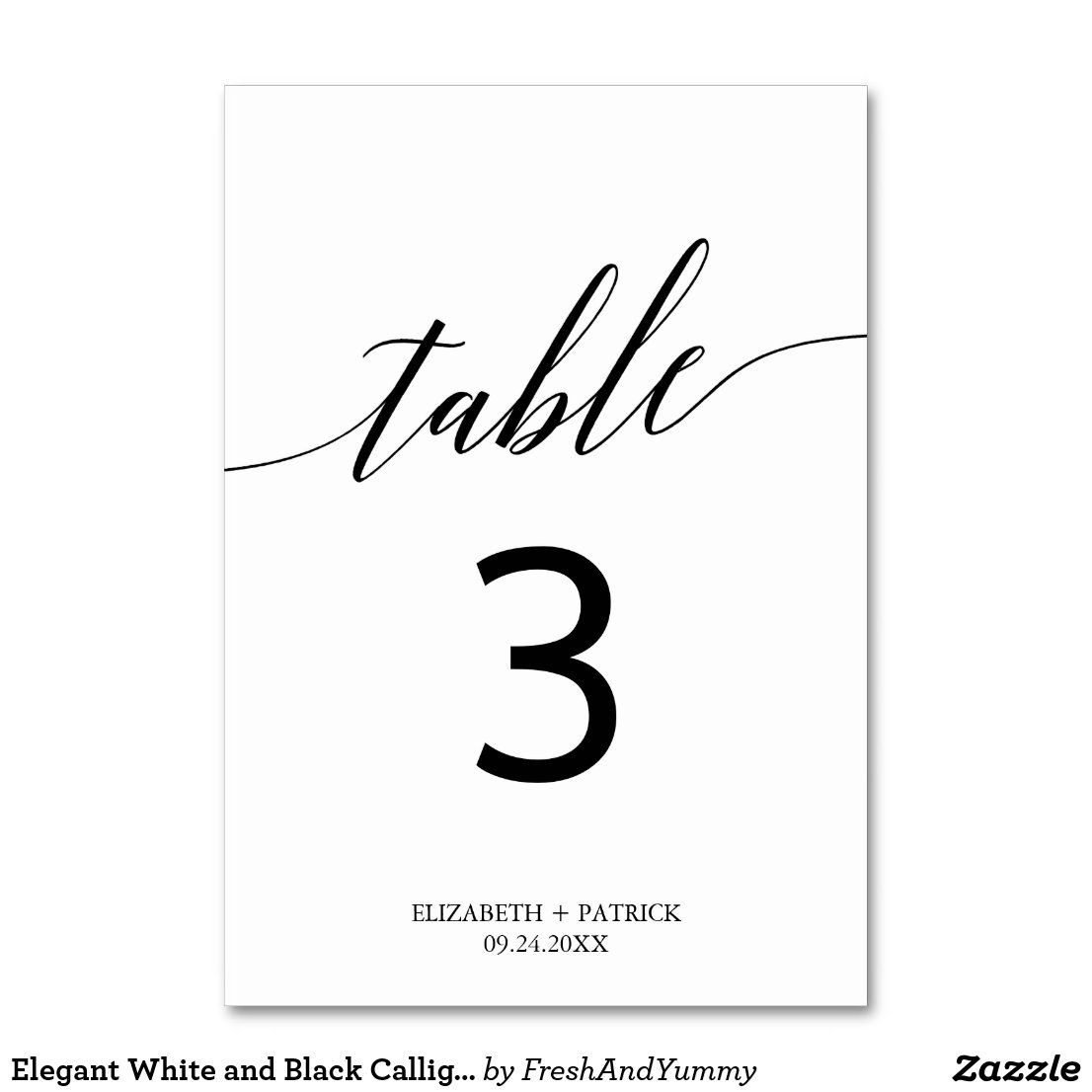 Free Printable Calligraphy Table Numbers