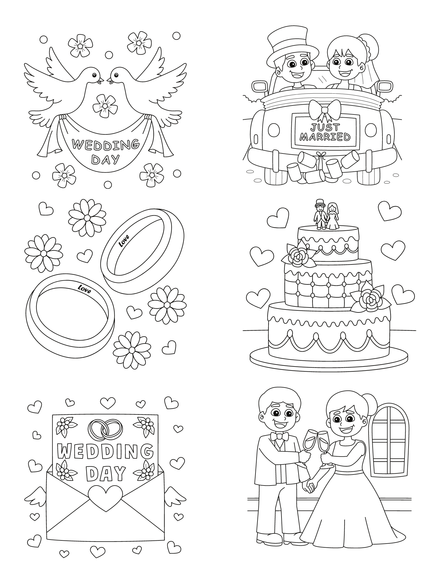 Free Printable Coloring Sheet Wedding Coloring Pages