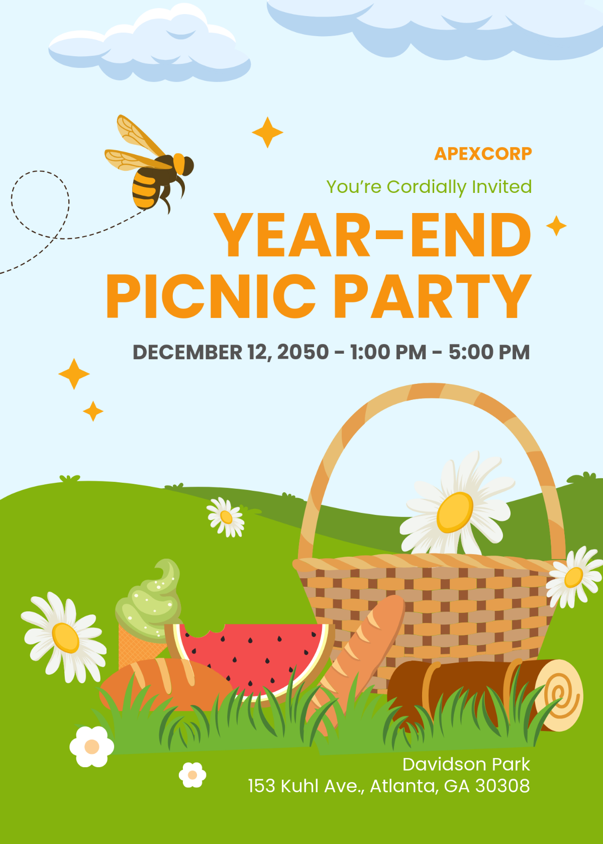 Free Printable Company Picnic Invitation Template To Edit Online