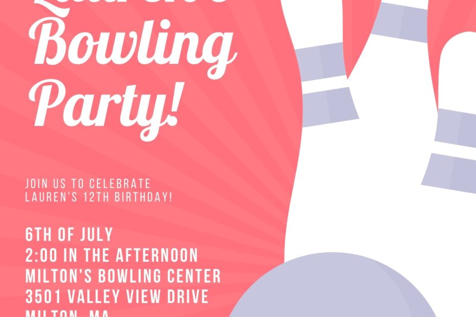 Free Printable Customizable Bowling Invitation Templates Canva