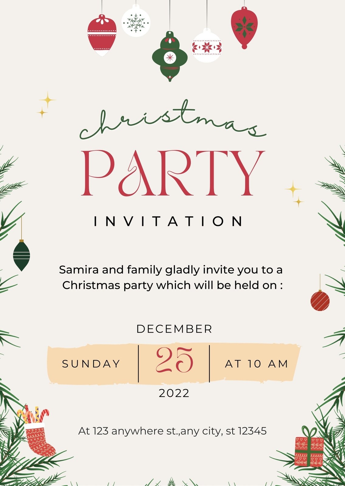 Free Printable Customizable Christmas Invitation Templates Canva Worksheets Library