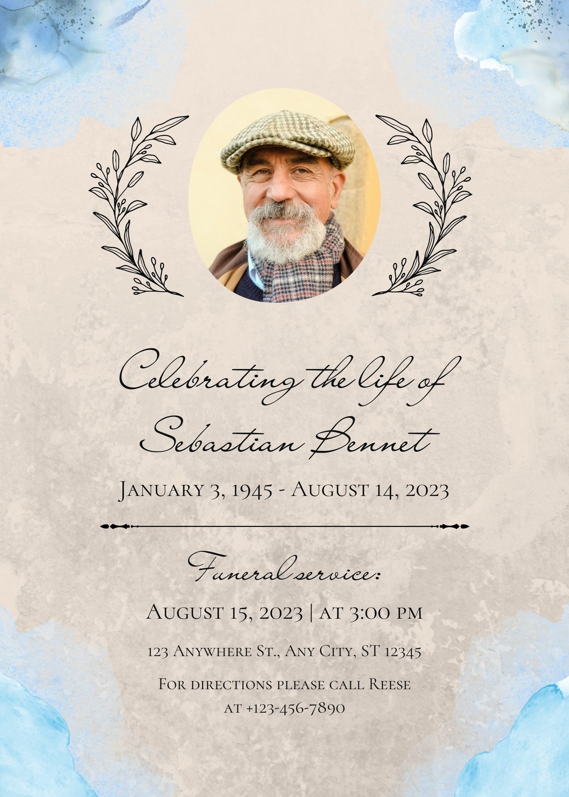 Free Printable Customizable Funeral Invitation Templates Canva