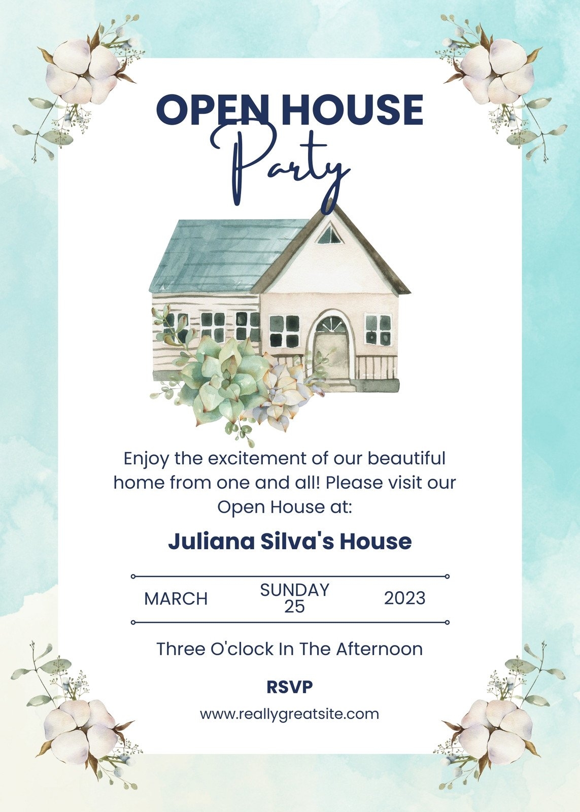 Free Printable Customizable Open House Invitation Templates Canva