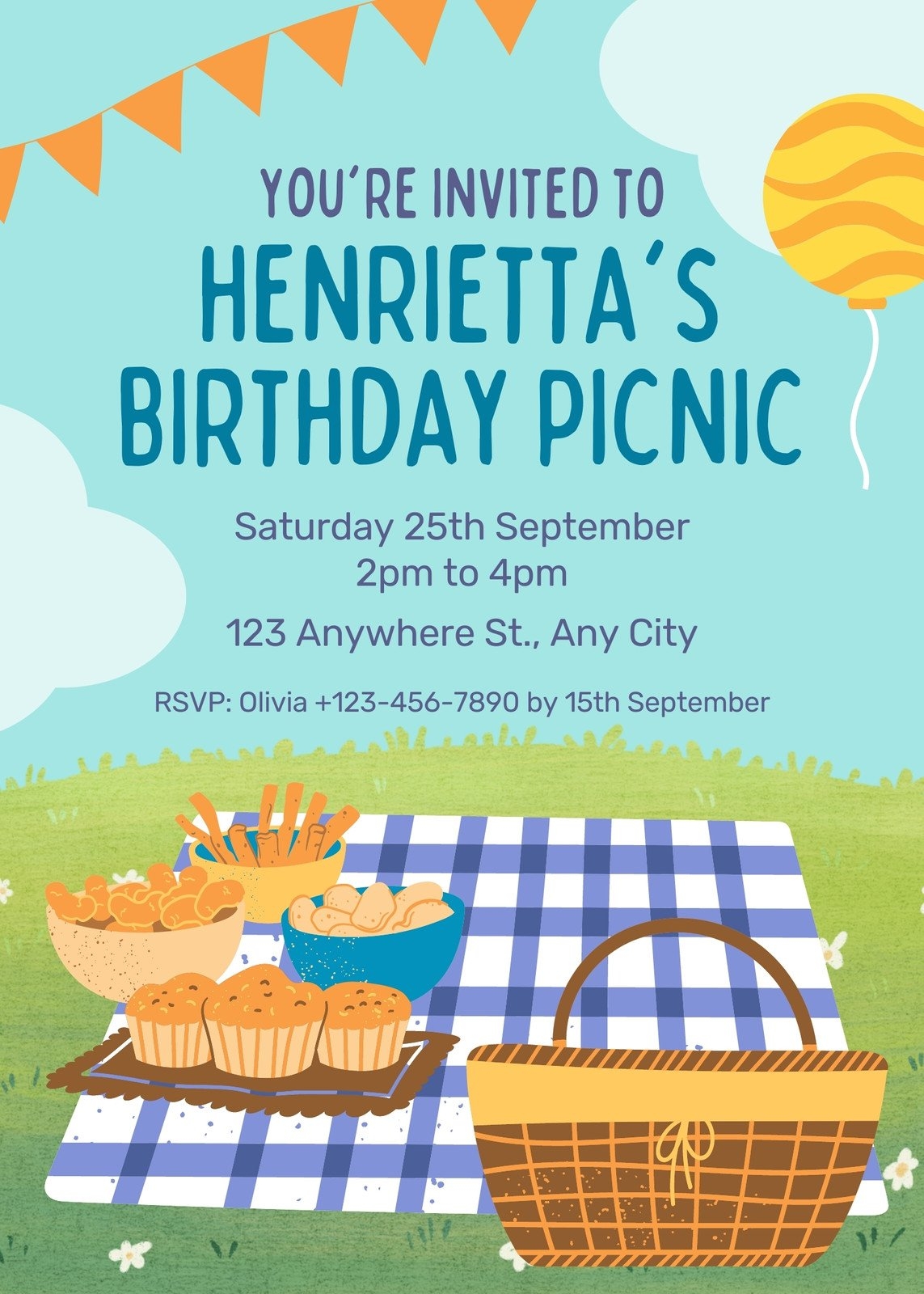 Free Printable Customizable Picnic Invitation Templates Canva