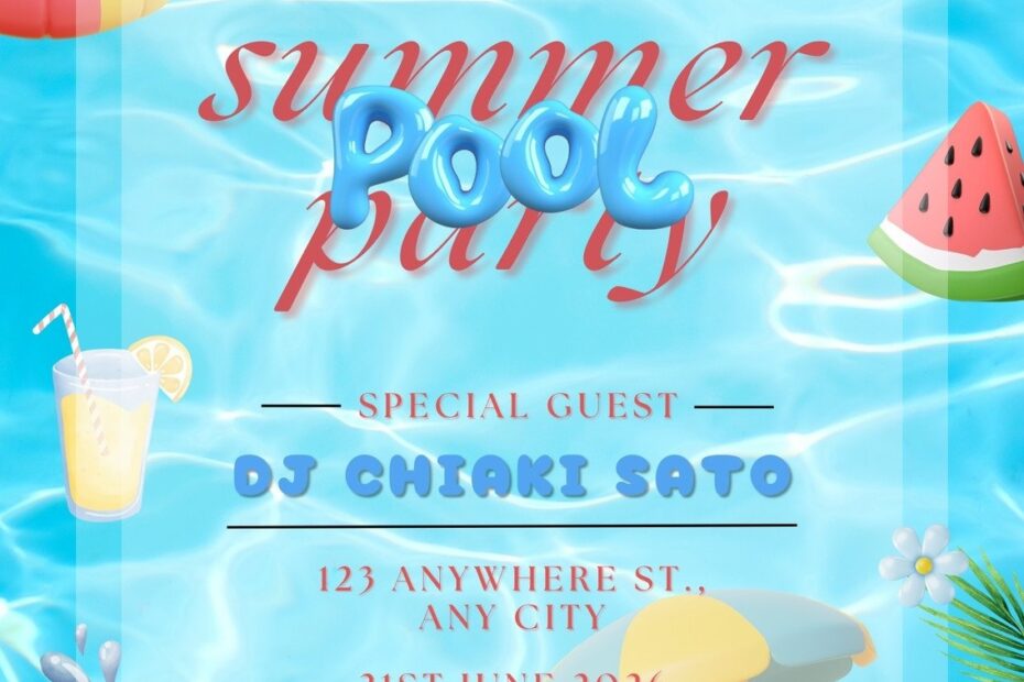 Free Printable Customizable Pool Party Invitation Templates Canva