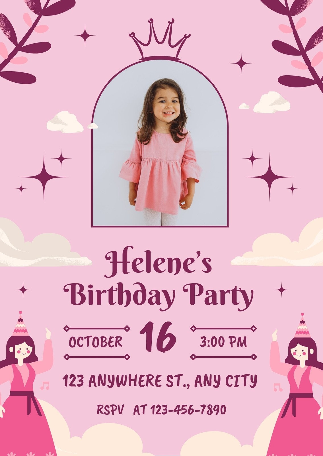 Free Printable Customizable Princess Invitation Templates Canva