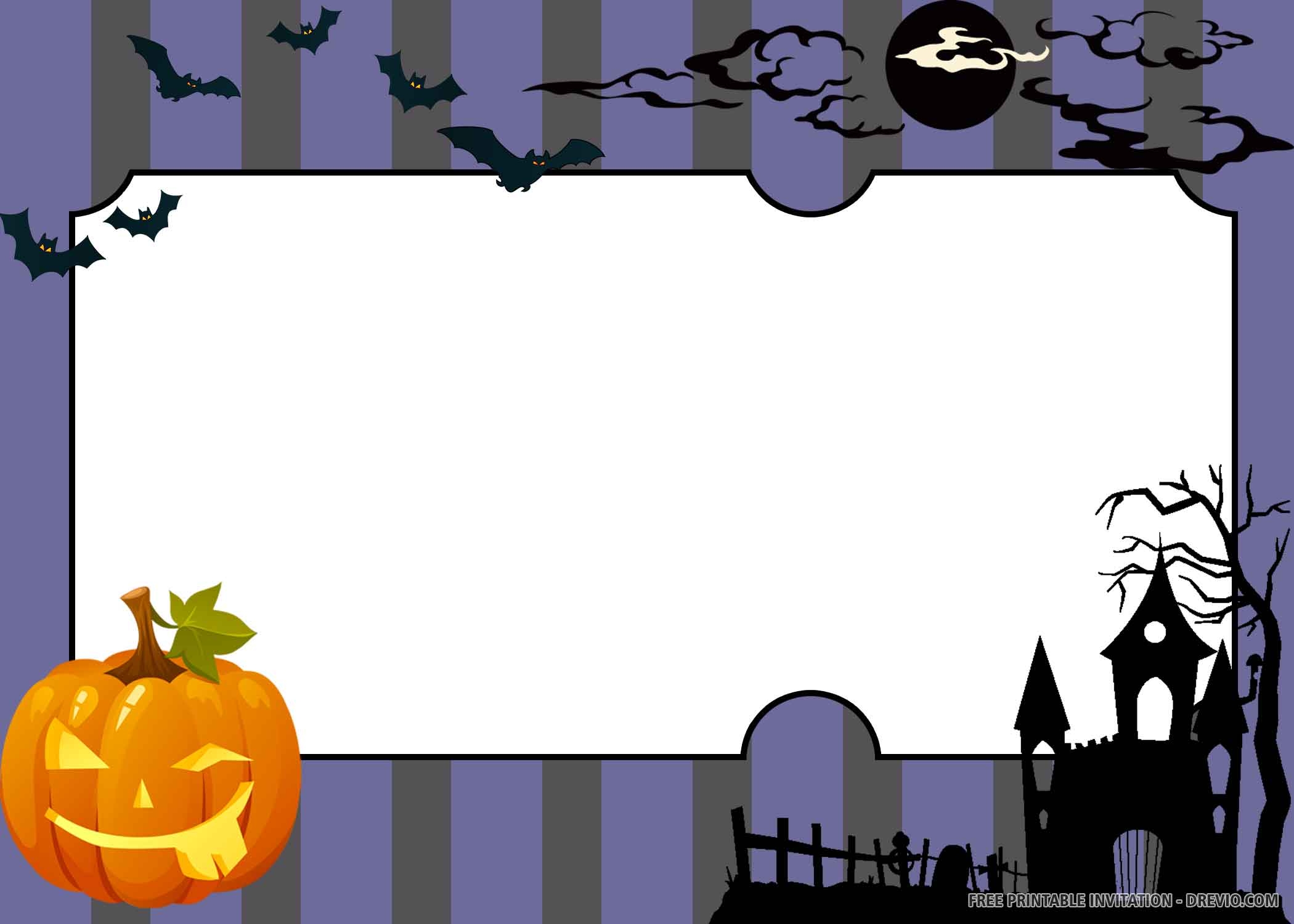 FREE PRINTABLE Dark Halloween Birthday Invitation Template