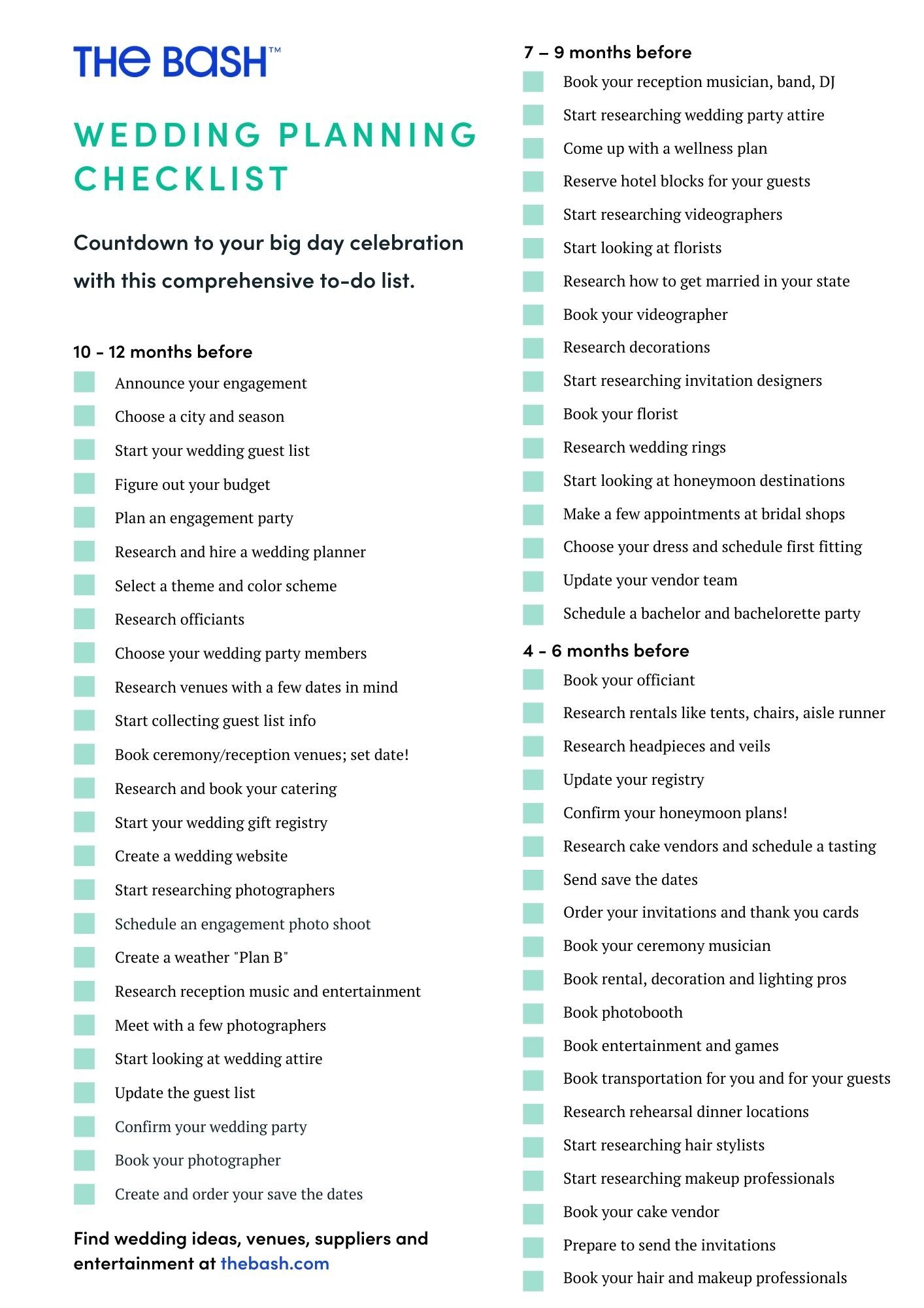 Free Printable Detailed Wedding Checklist Download Free Printable 