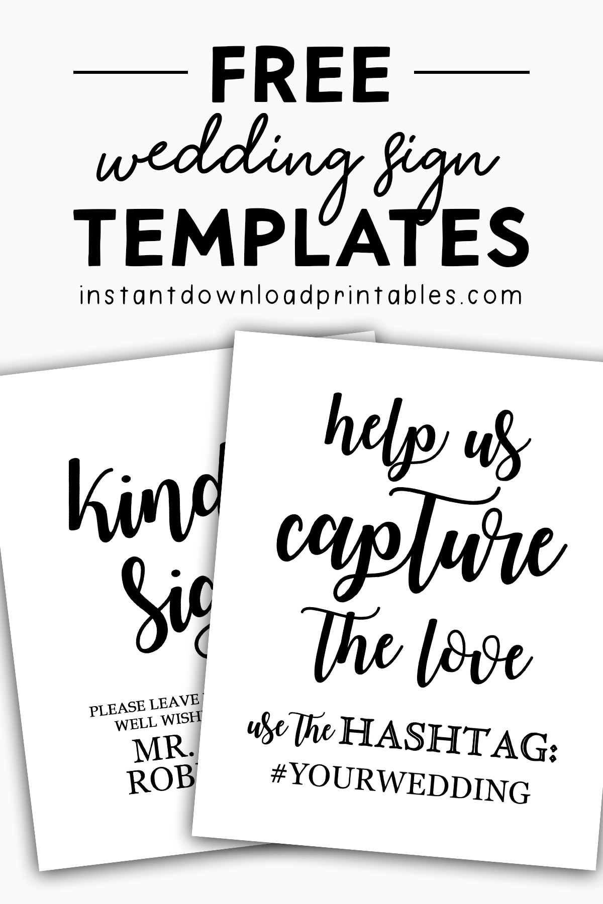 Free Printable Editable PDF Wedding Social Media Hashtag And 