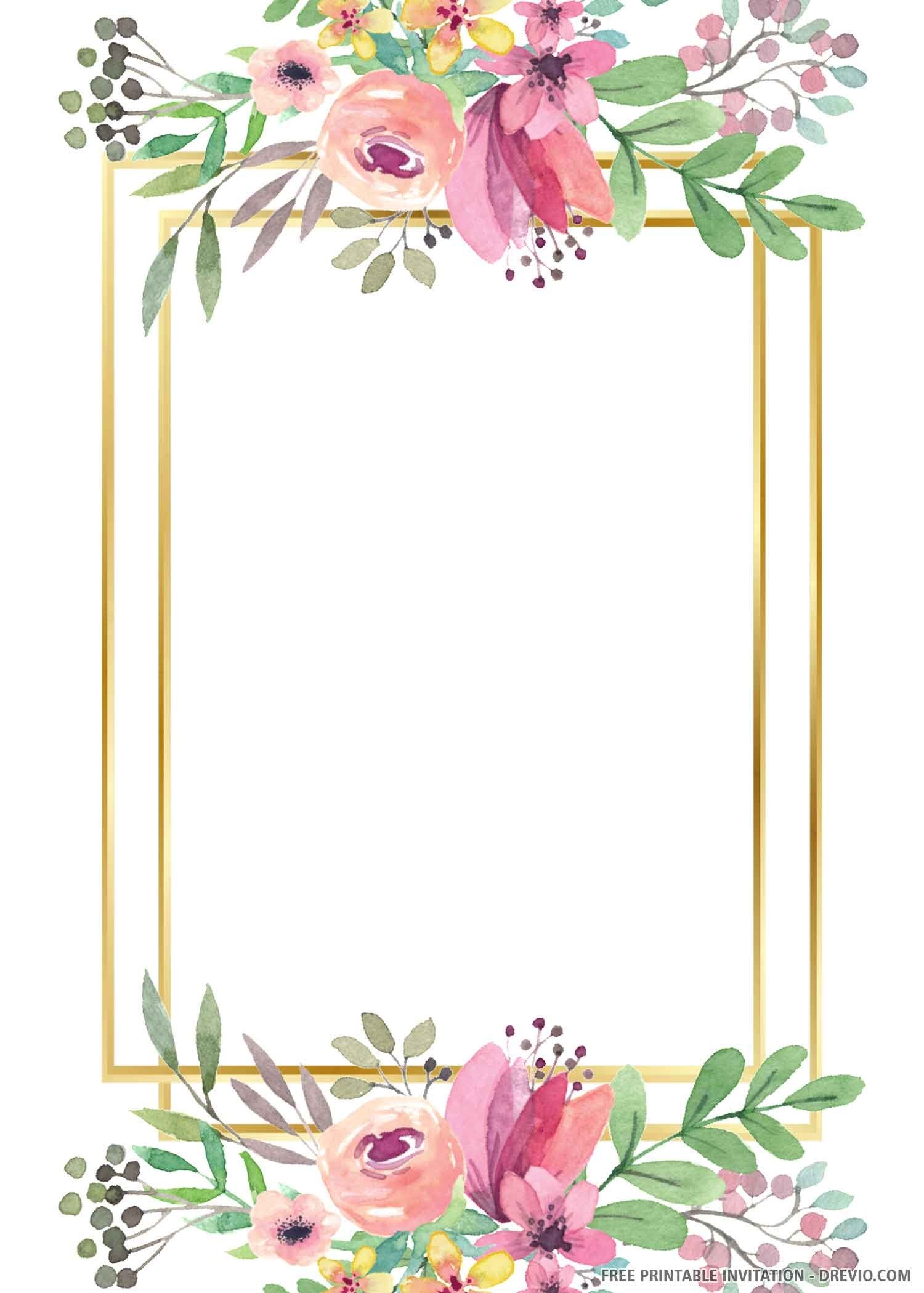 FREE PRINTABLE Gold Wedding Invitation Template Worksheets Library