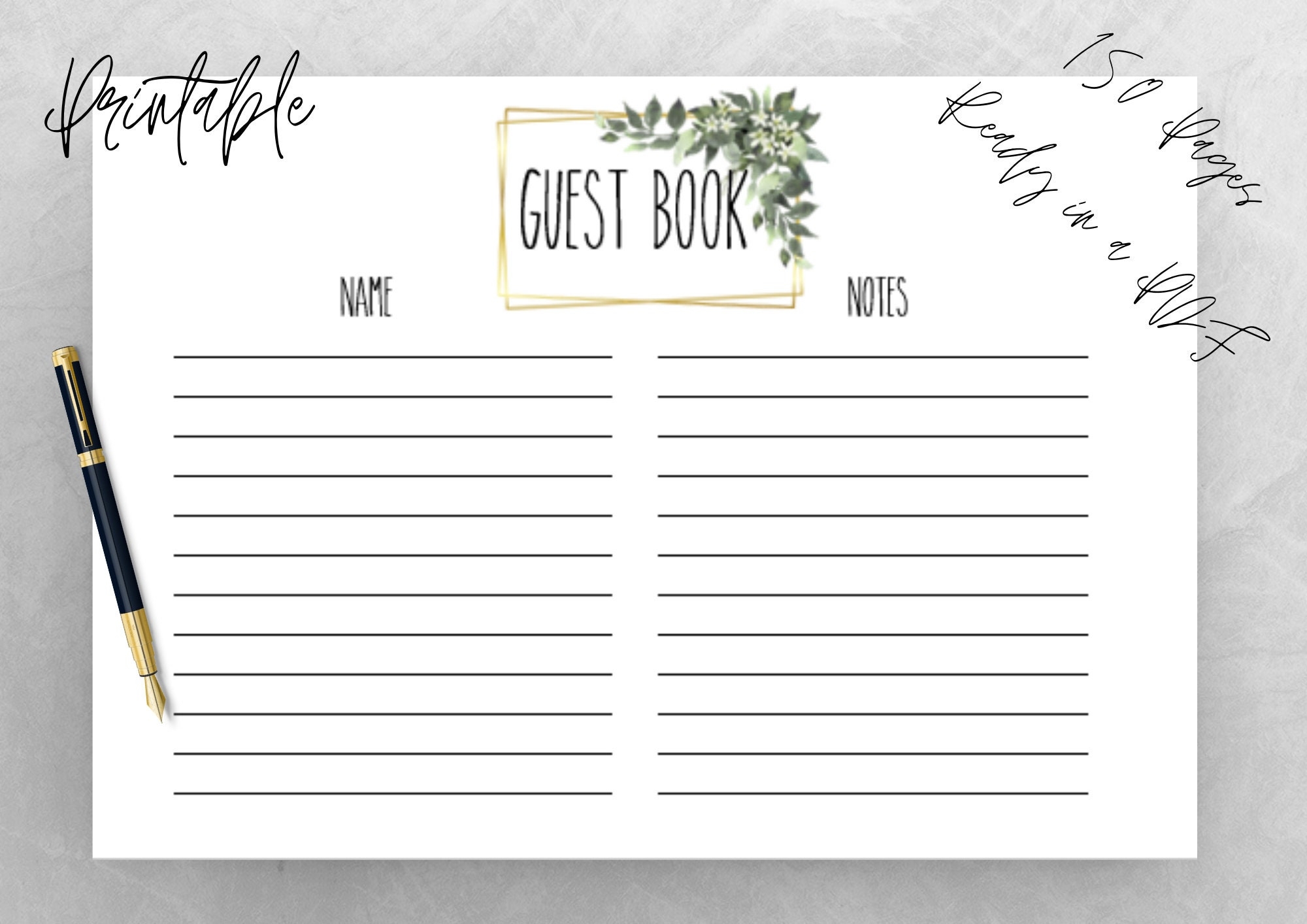 Free Printable Guest Book Template Free Printables Hub