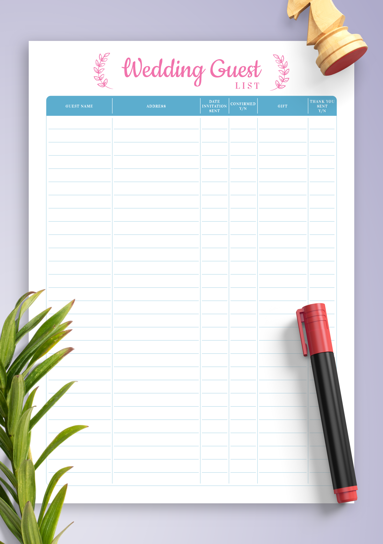 FREE Printable Guest List Template Customize Online 60 OFF