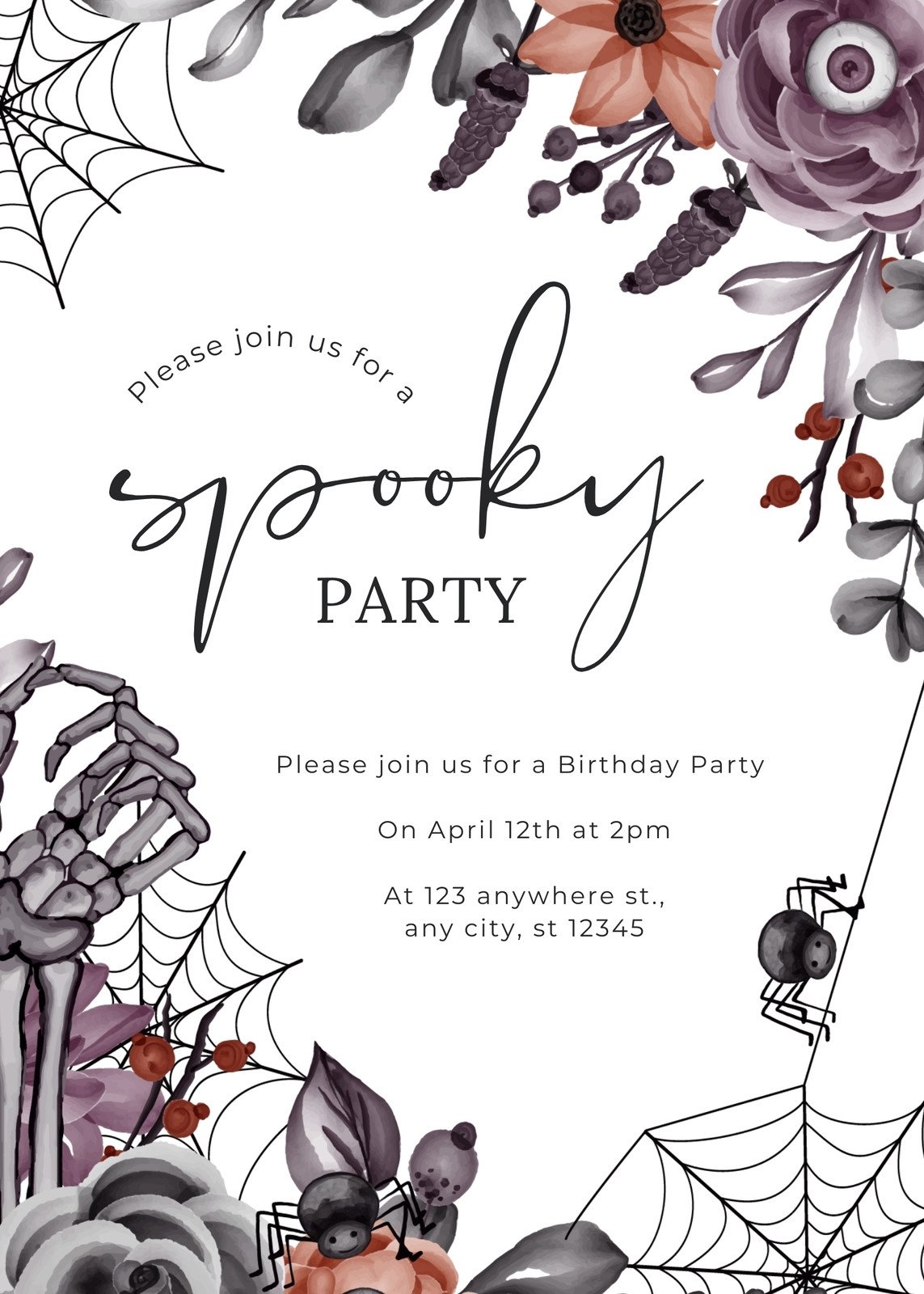 Free Printable Halloween Birthday Invitation Templates Canva