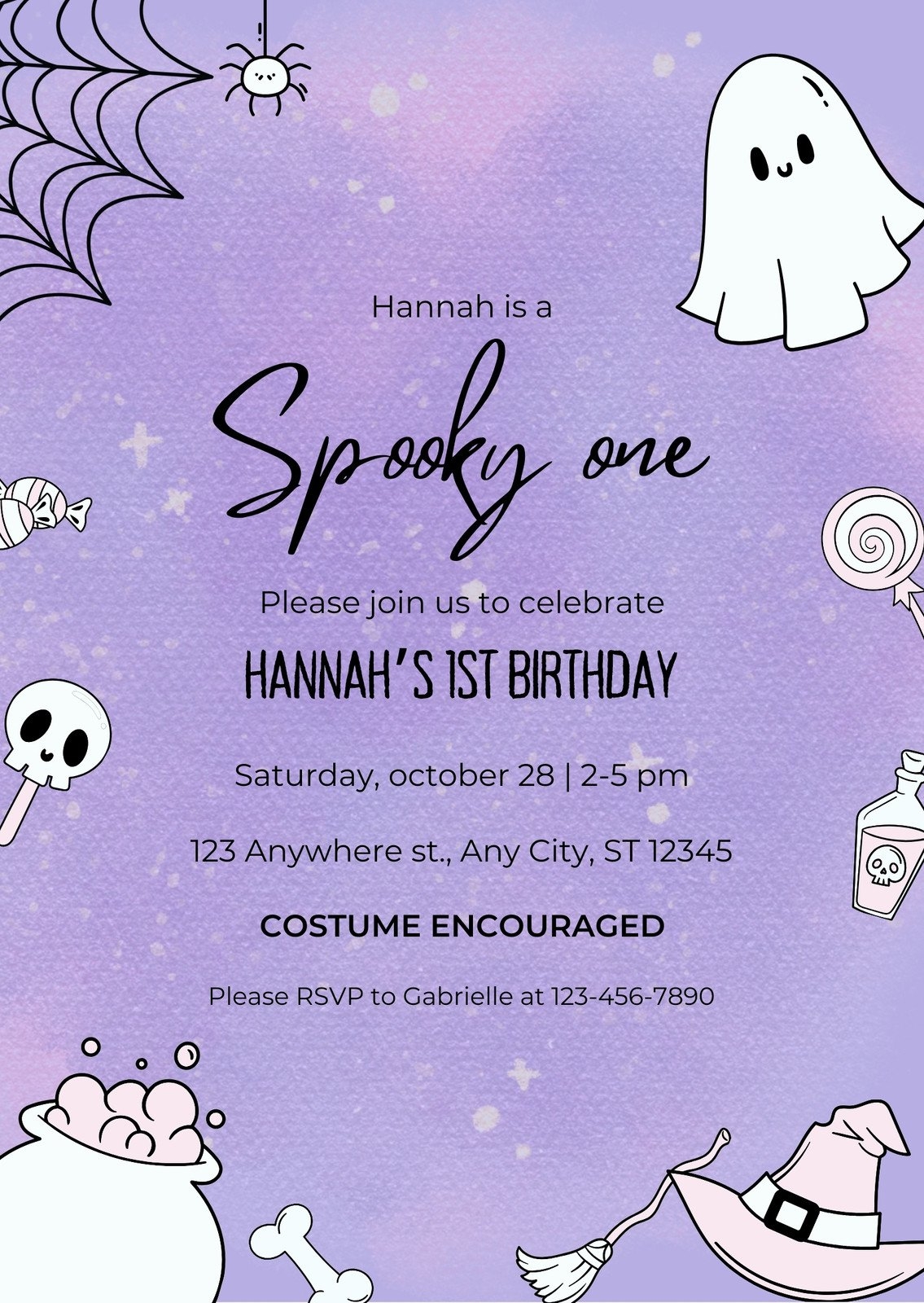 Free Printable Halloween Birthday Invitation Templates Canva