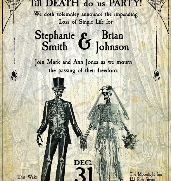 Free Printable Halloween Wedding Invitation Template Printable Templates