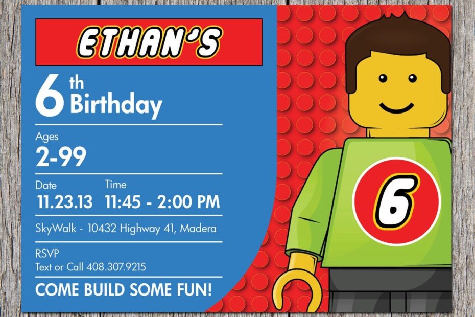 Free Printable Lego Birthday Invitations Worksheets Library