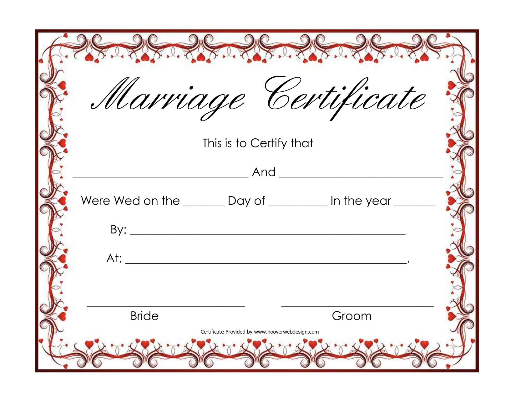 Free Printable Marriage Certificate Matthew S Stallworth