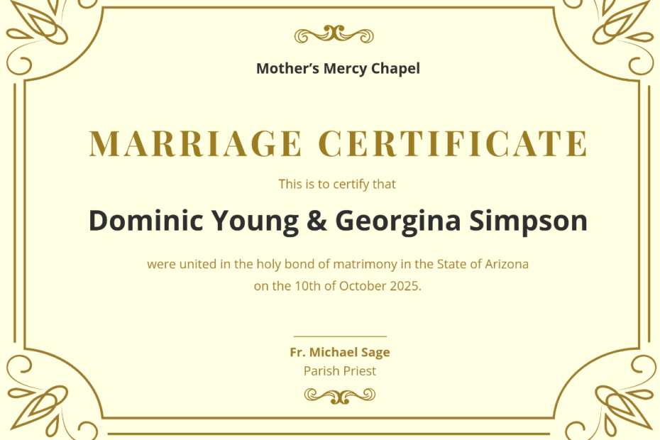 Free Printable Marriage Certificate Templates To Customize Online