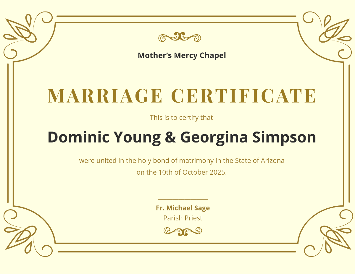 Free Printable Marriage Certificate Templates To Customize Online