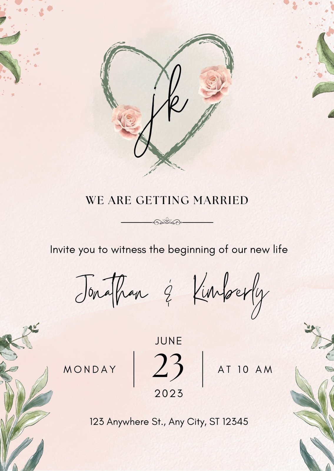 Free Printable Modern Wedding Invitation Templates Canva