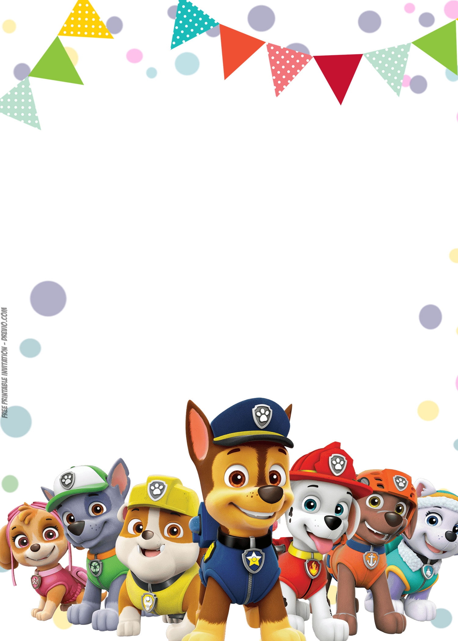 FREE Printable Paw Patrol Baby Shower And Birthday Invitation Worksheets Library