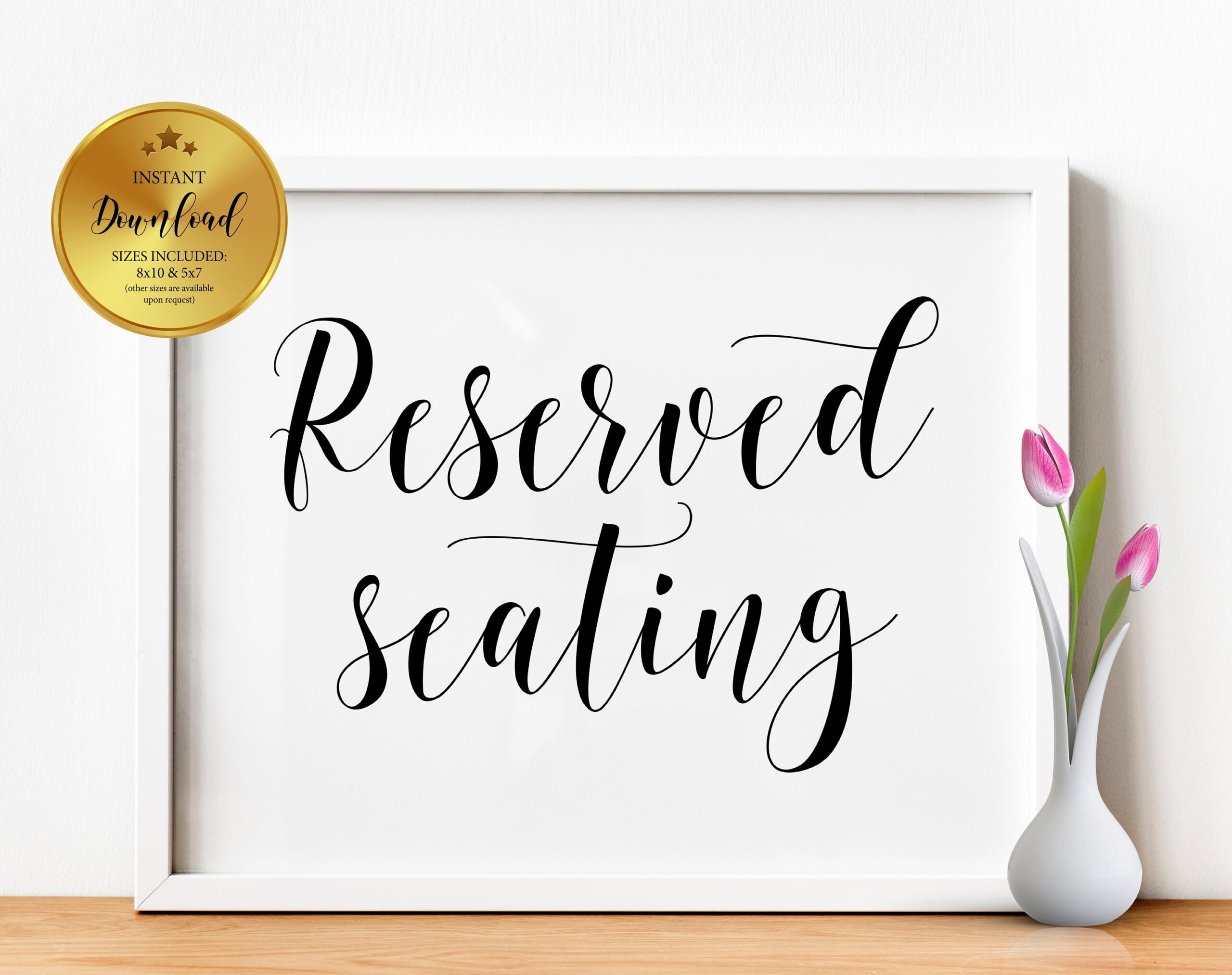 Free Printable Reserved Seating Signs For Your Wedding