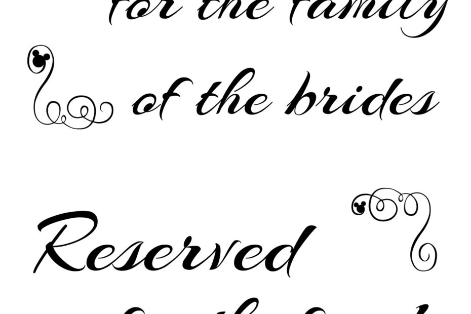 Free Printable Reserved Seating Signs For Your Wedding Ceremony