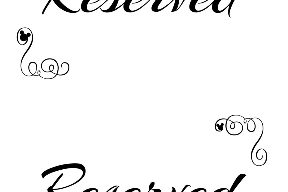 Free Printable Reserved Seating Signs For Your Wedding Ceremony