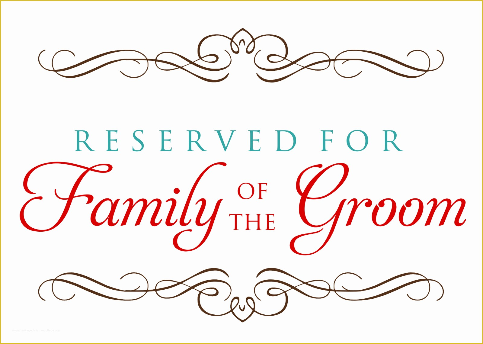 Free Printable Reserved Seating Signs For Your Wedding