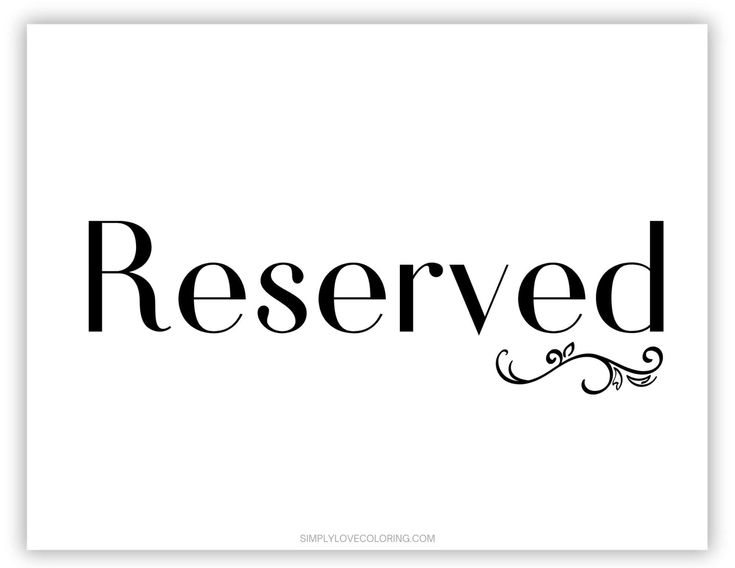Free Printable Reserved Signs For Wedding Free Printables Hub