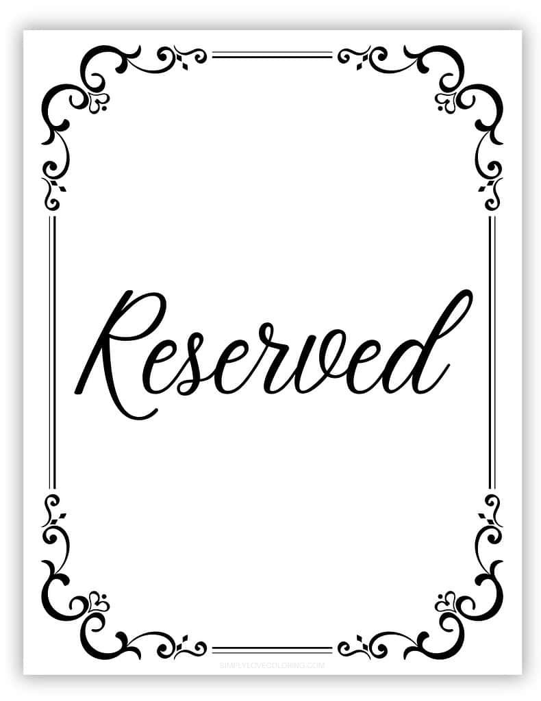 Free Printable Reserved Table Signs FREE Printable A Z