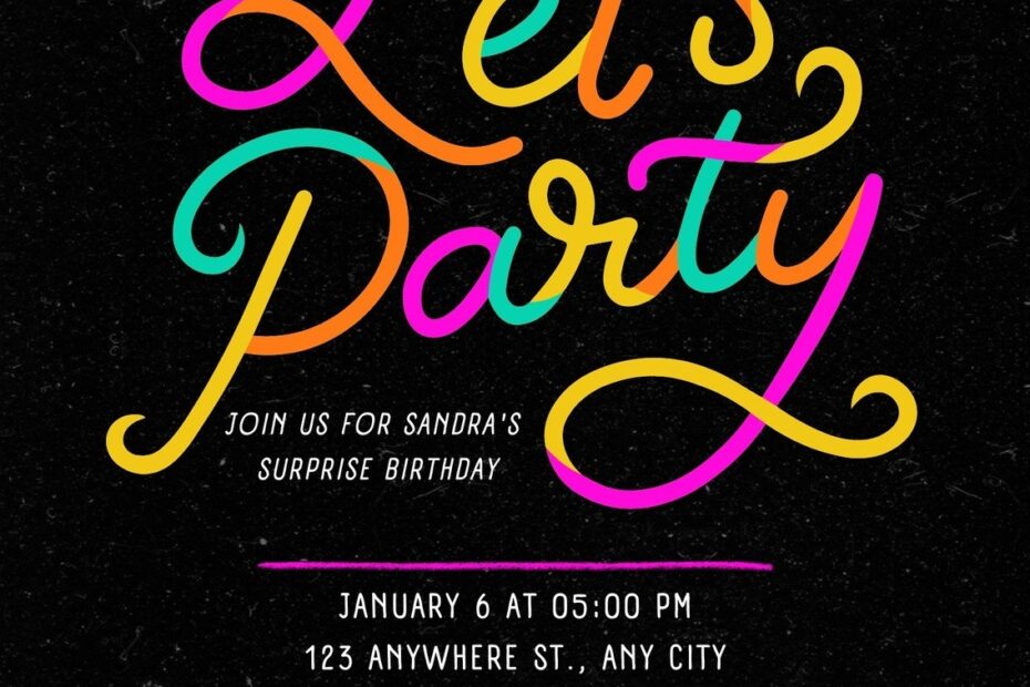 Free Printable Surprise Birthday Invitation Templates Canva