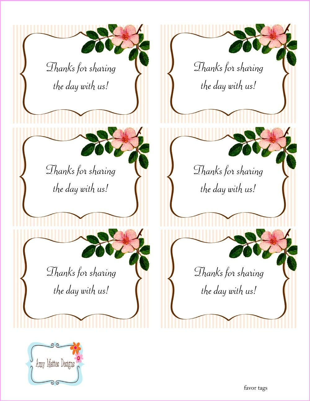 Free Printable Tags Wedding Favors Paul E Yoshida