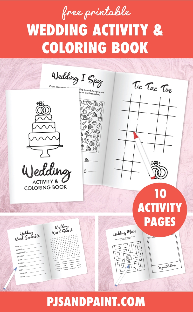 Free Printable Wedding Activity And Coloring Book For Kids Pjs 