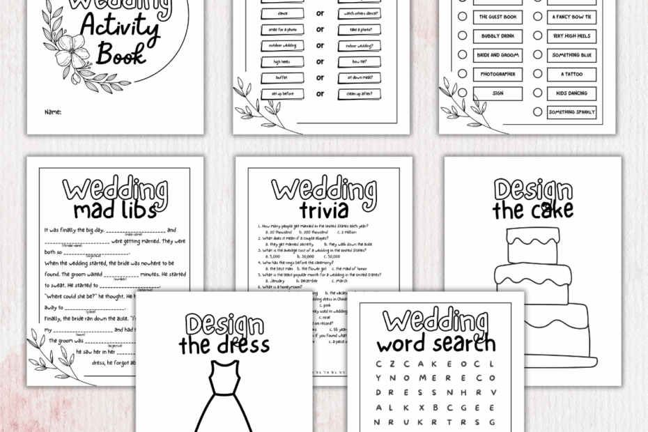 FREE Printable Wedding Activity Book For Kids