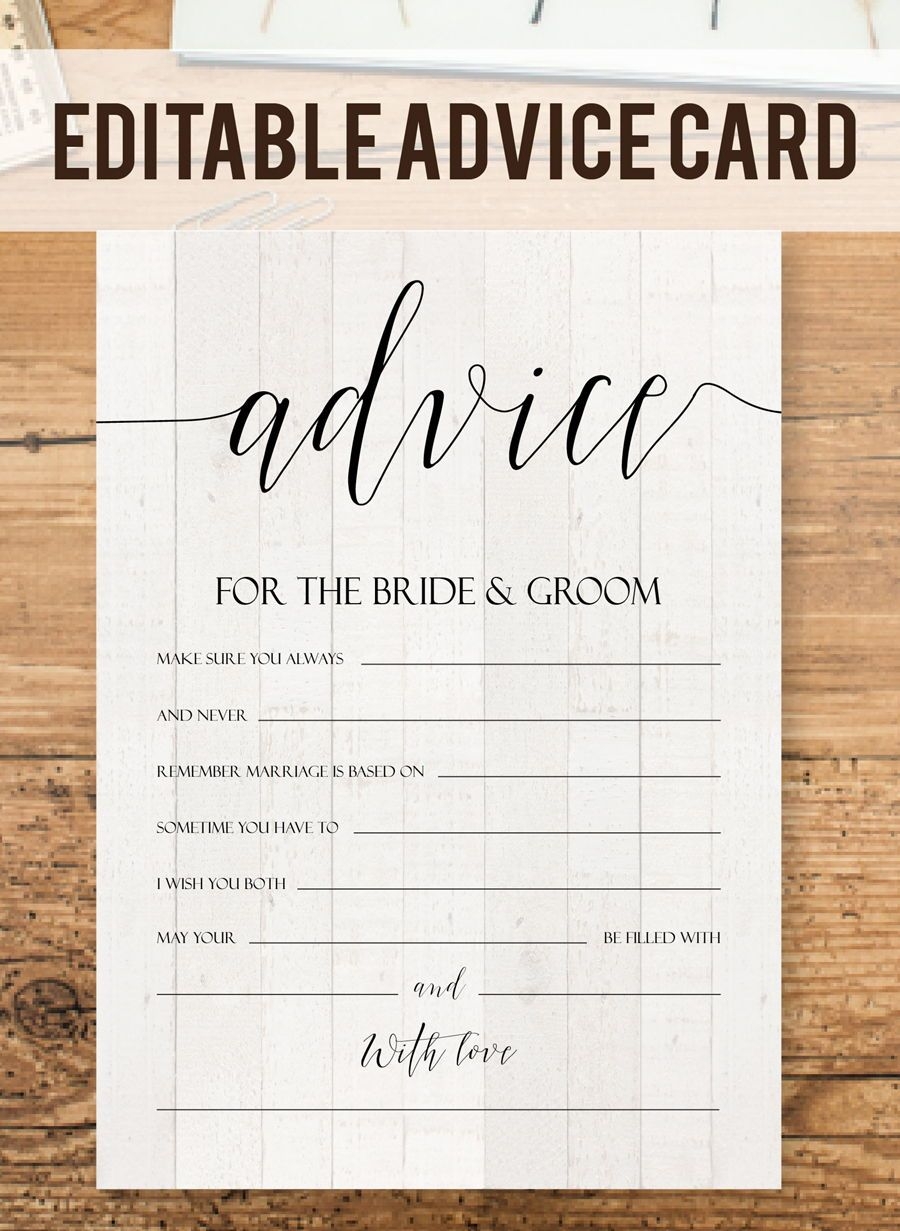 Free Printable Wedding Advice Cards